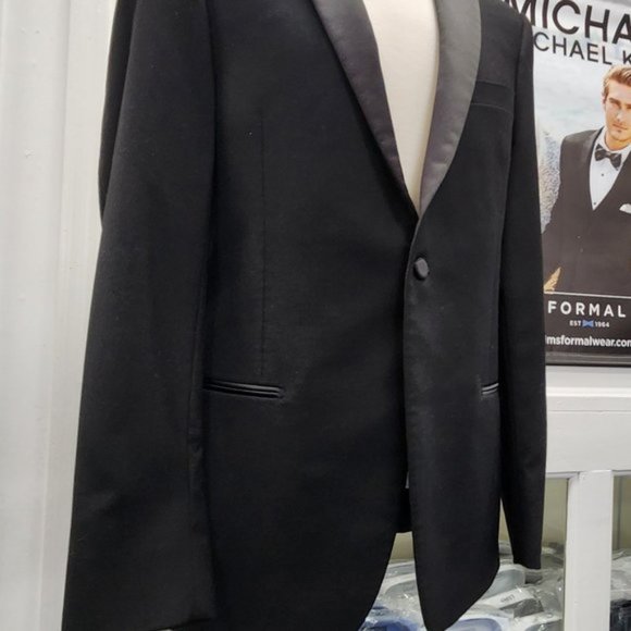 Black Tuxedo Jacket size 36R, very gently used, like new condition - Picture 2 of 3